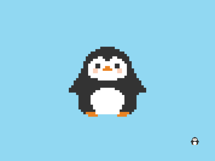 Pingouin pixel art