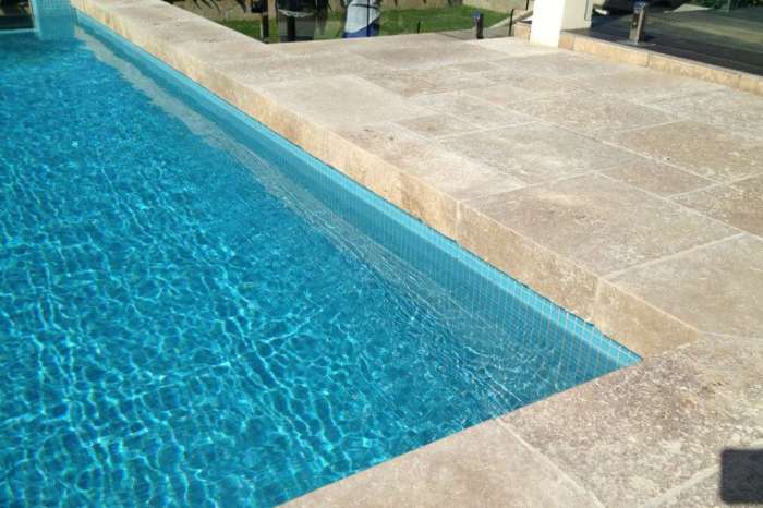 Pool coping pavers swimming paving white granite tile tiles ideas bluestone modern quartzite area backyard pools landscaping concrete stone grey