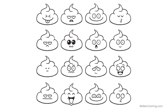 Coloring emoji pages poop unicorn print printable mouth apple emojis smiling drawing getcolorings getdrawings quickly colorings color