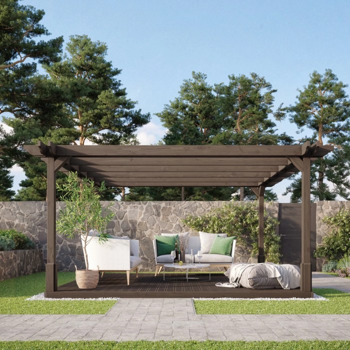 Pergola double arc et bacs en bois