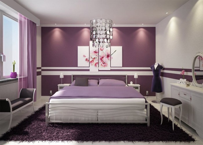 Chambre blanc et violet