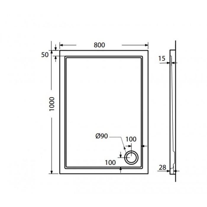 Receveur extra plat 100x80 brico depot