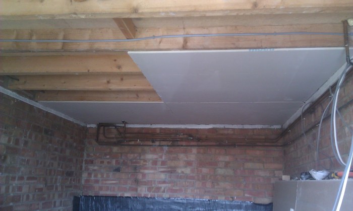 Ceiling plasterboard installing install own workshop yourself making part small andy december november posted drywall use