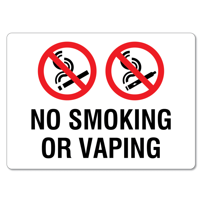 Smoking vaping sign tobacco warning notice caution metal