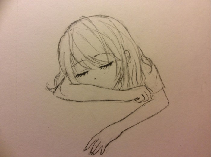 Fille qui dort dessin