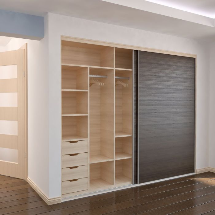 Sliding door doors ideas closet spaces hide storage modern interior clear create merging walls