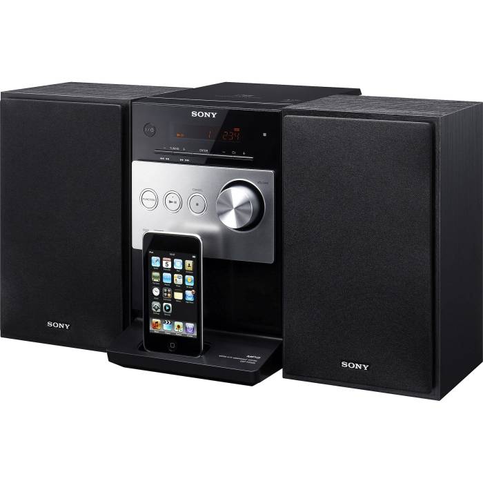 Sony fi hi system mini mhc audio shelf stereo cd lightning hifi connector ipod speakers player radio top bass electronicify