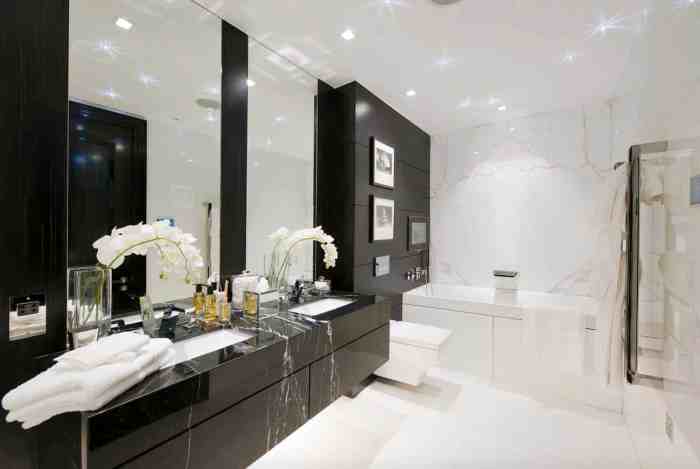 Salle de bain design luxe noir et blanc