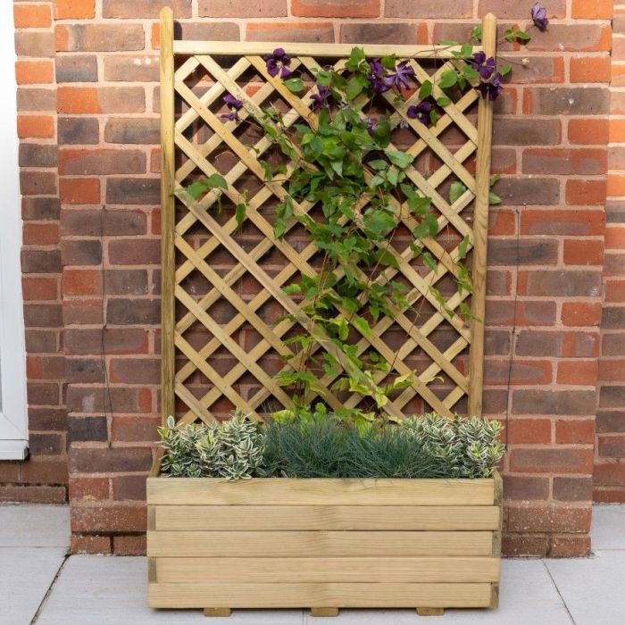 Trellis fence planters neighbour boundary 180cm diynot rectangular gardensite