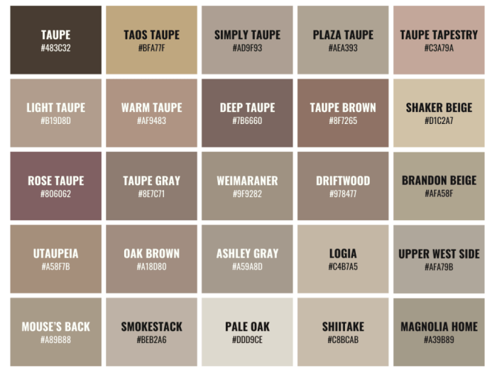 Couleur taupe cmjn