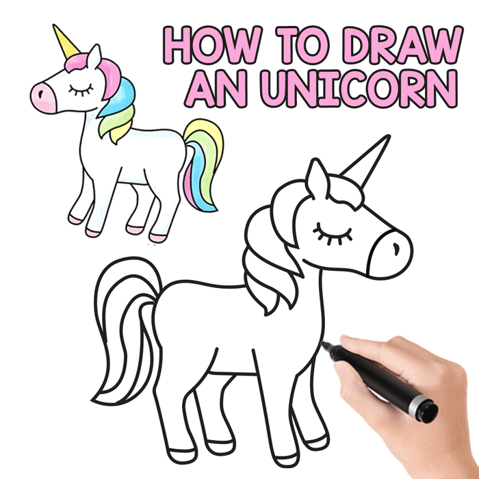 Unicorn draw easy face