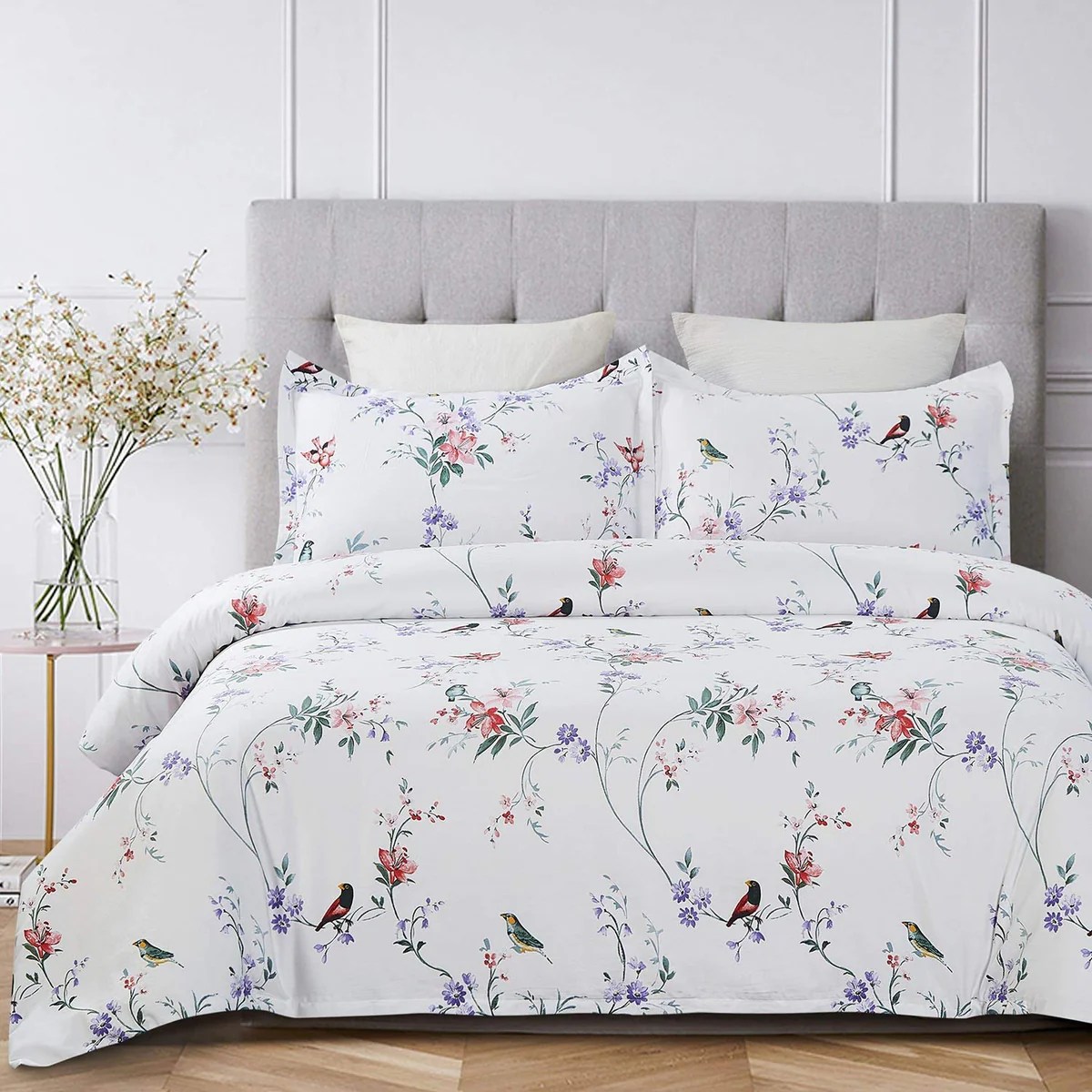 Housse de couette fleurie pas cher