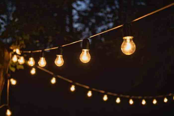 Lights string outdoor types vintage different lamp