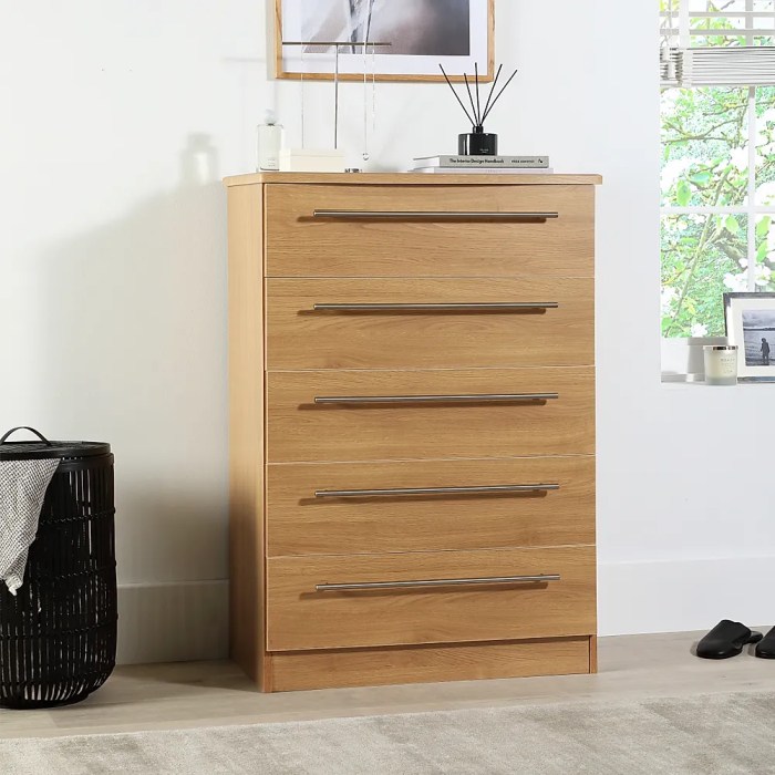 Drawers chest oak drawer furniture bedroom sherwood modern assembled ready furniturechoice