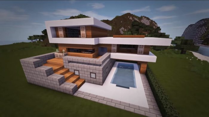 Maison moderne minecraft pe