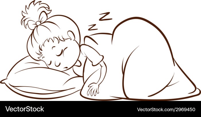 Dessin fille qui dort