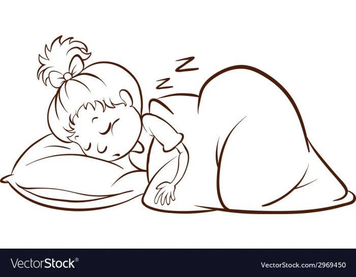 Dessin enfant dort