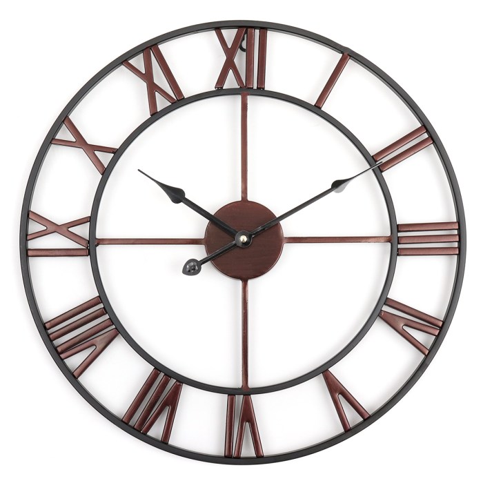 Clock large wall face open big outdoor giant roman metal numerals 45cm garden alexnld