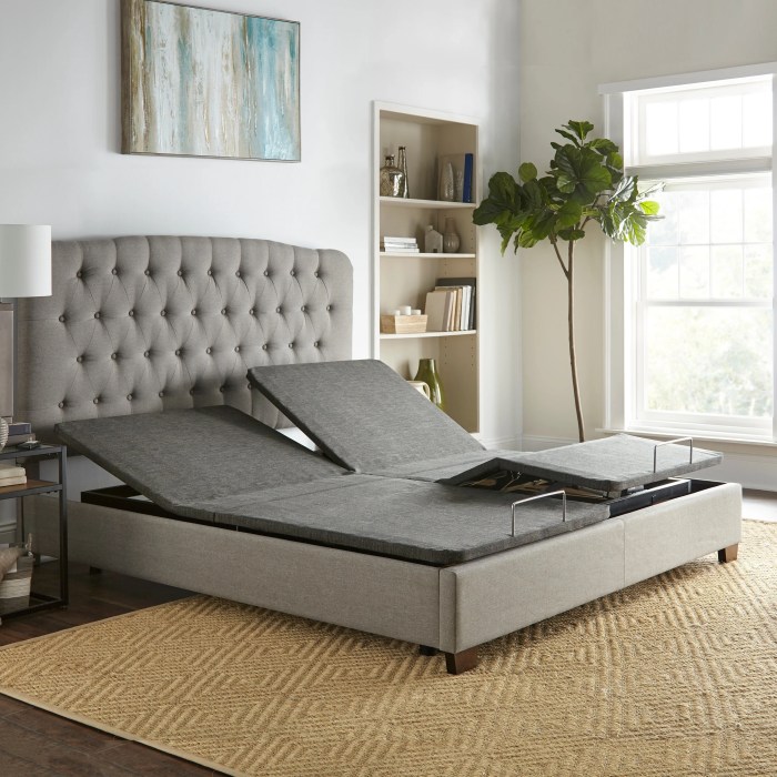 Bed sleep adjustable base queen number beds clearance upholstered remote mattress zero boyd walmart