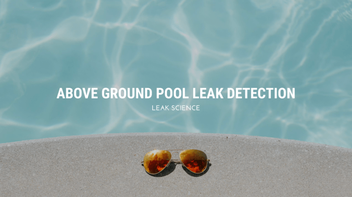 Leak detection pool liner find swimming losing water but