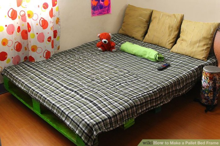 Bed pallet frame diy wooden inexpensive pallets ideas designs