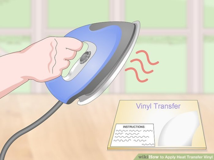 Vinyl transfer heat apply wikihow