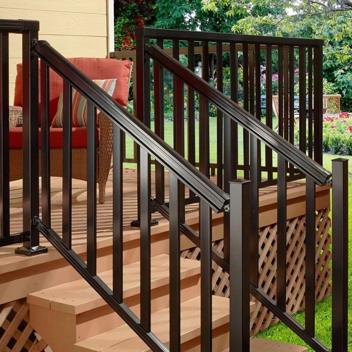 Handrails outdoor handrail depot copper hand rail round aluminum vein stair ez kit steps ft cv railings lowes curved portable