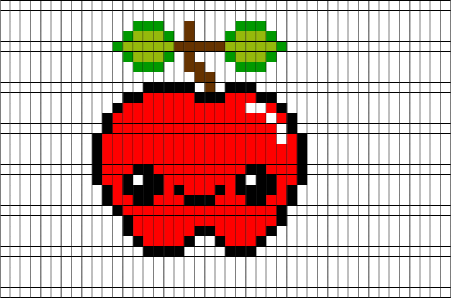 Pixel art kawaii fruit