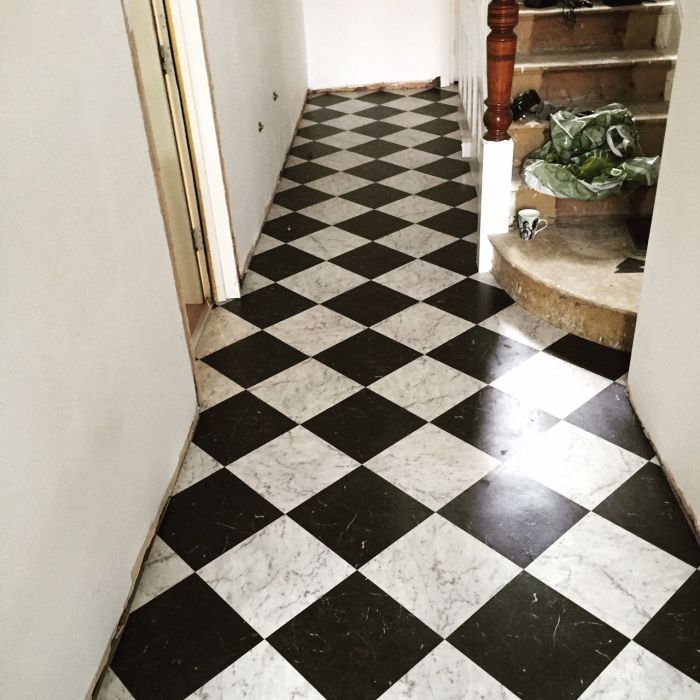 Linoleum noir et blanc