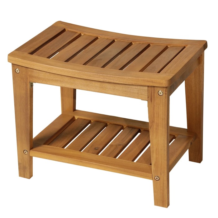 Shower bathroom bench stool wood bath shelf modern walmart