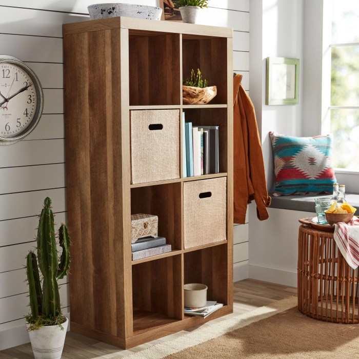 Storage shelving unit wooden shelves cupboard display cube shelf doors bookcase cubes oak wood finish door effect