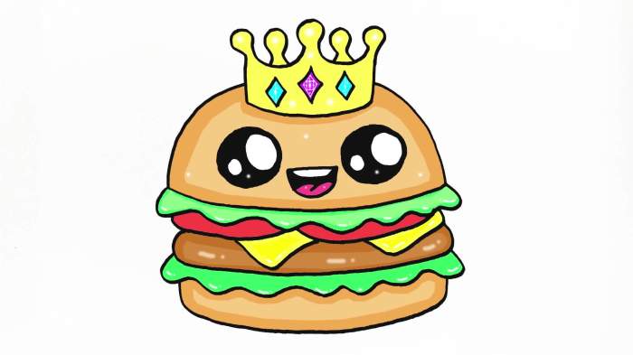 Dessin hamburger kawaii