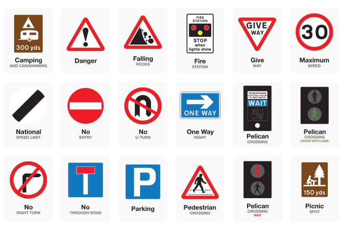 Panneaux de signalisation anglais