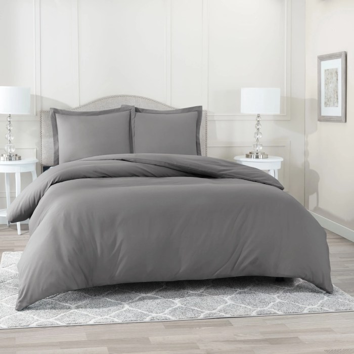 Duvet cover gray set bedding queen piece comforter pillow nestl shams luxury soft