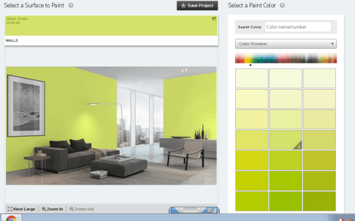 Application simulation peinture mur