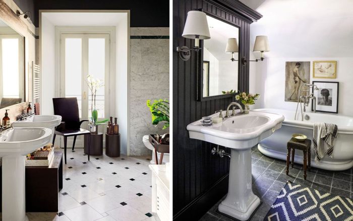 Salle de bain design luxe noir et blanc