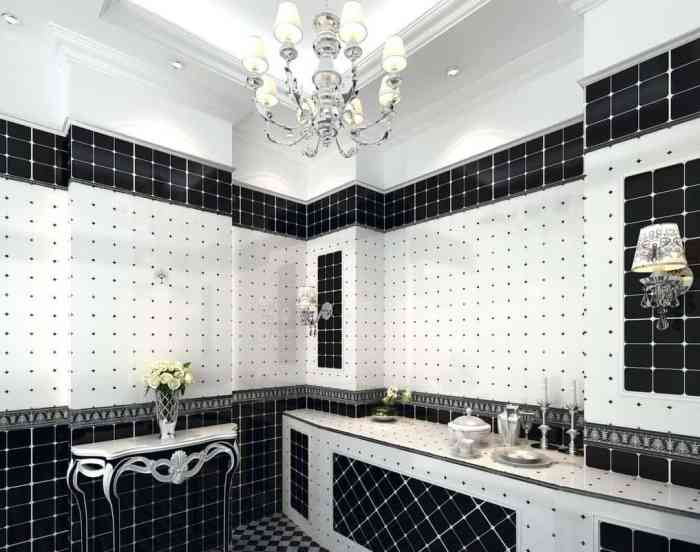 Salle de bain design luxe noir et blanc