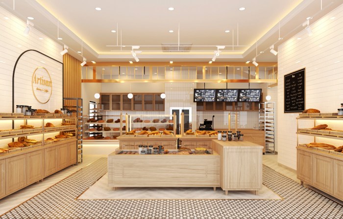 Conception dinterieur pour cafe boulangerie artisanal