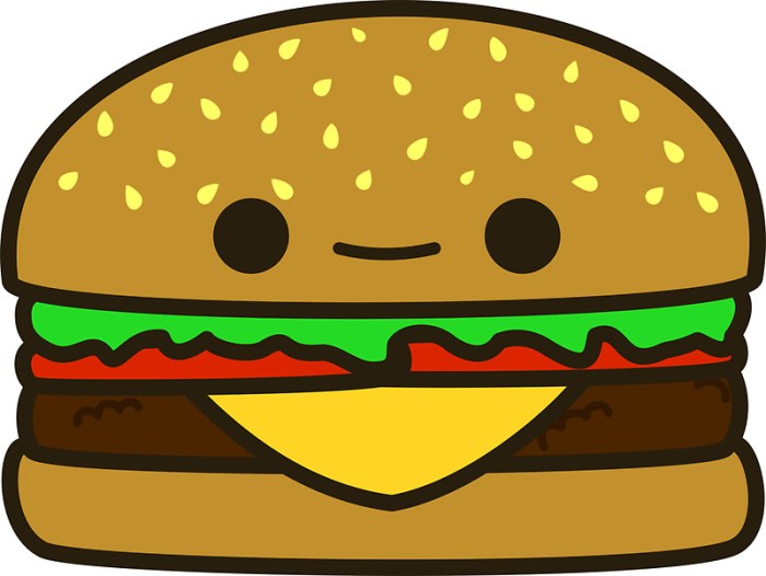 Comment dessiner un hamburger kawaii