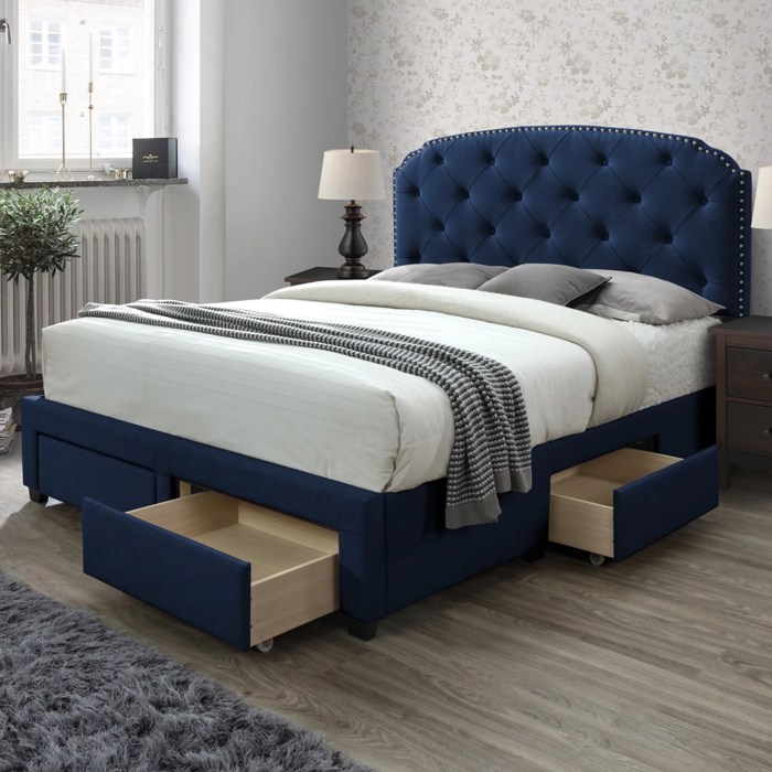 Upholstered queen velvet viera premier minimalis tidur tempat ranjang