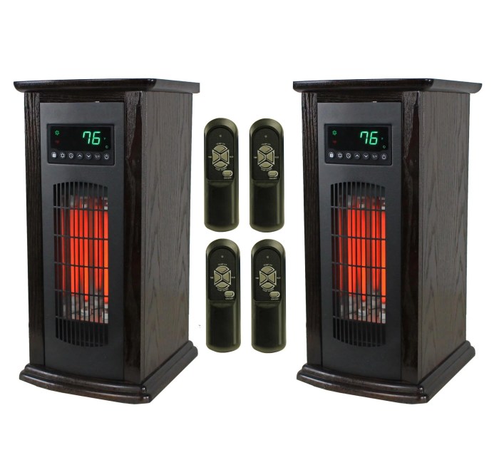 Infrared heater space indoor fan heaters electric portable wood element remote vonhaus control timer wheels display digital choose