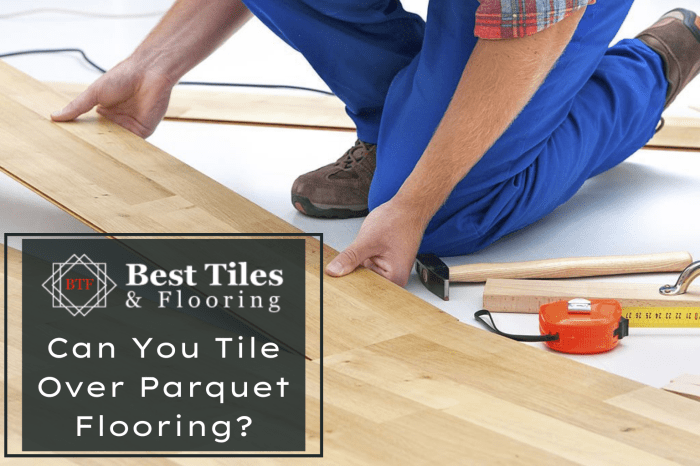 Worker parquet laying