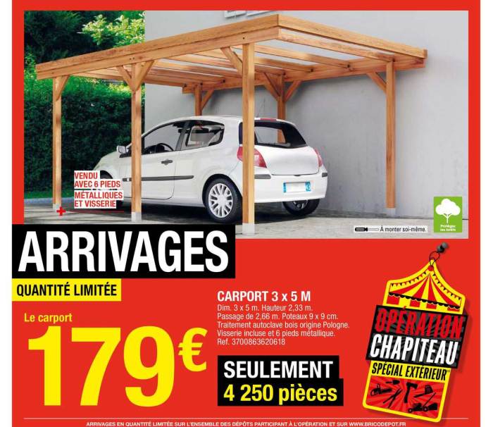 Carport camping car brico depot