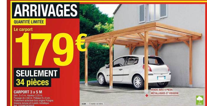 Carport brico leroy abri voitures enzo pergola gamboahinestrosa voiture trendmetr