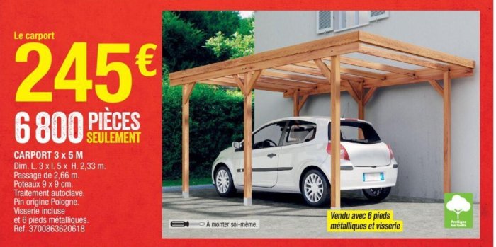 Brico carport depot modulo dealabs concernant 15m jardin alu idees conception