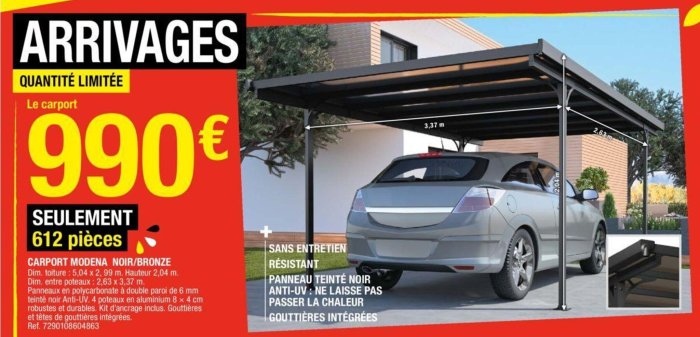 Brico depot carport voiture