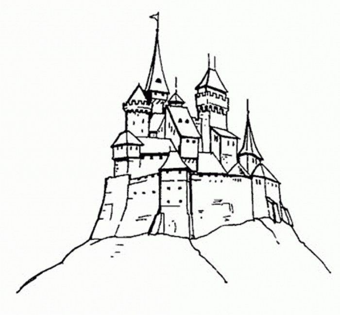 Dessin facile de chateau