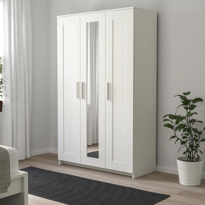 Wardrobe trysil stylin ikea mirror glass white wardrobes products otium