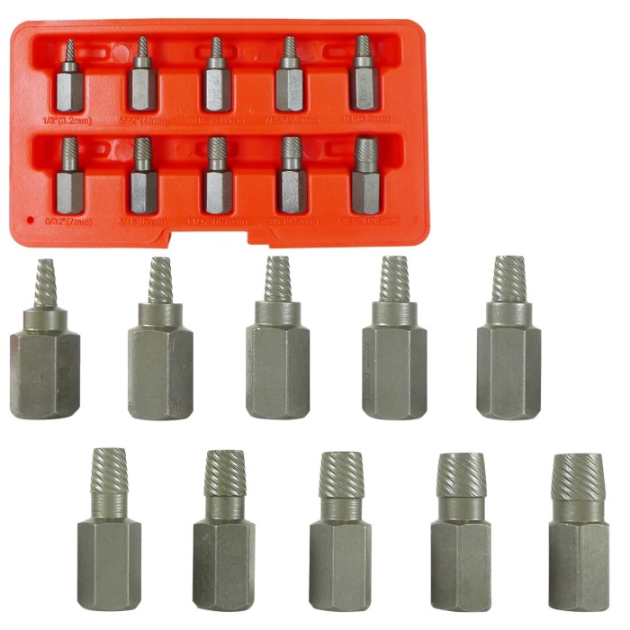 Extractor screw socket set universal damaged wrench bolt tools remover adapter 7mm 19mm broken pcs easily stripped gator remove drill