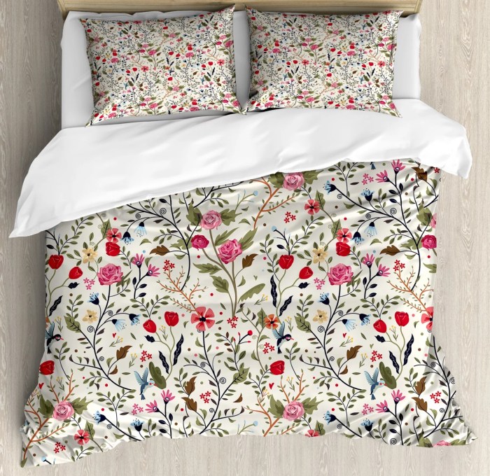 Housse de couette fleurie pas cher